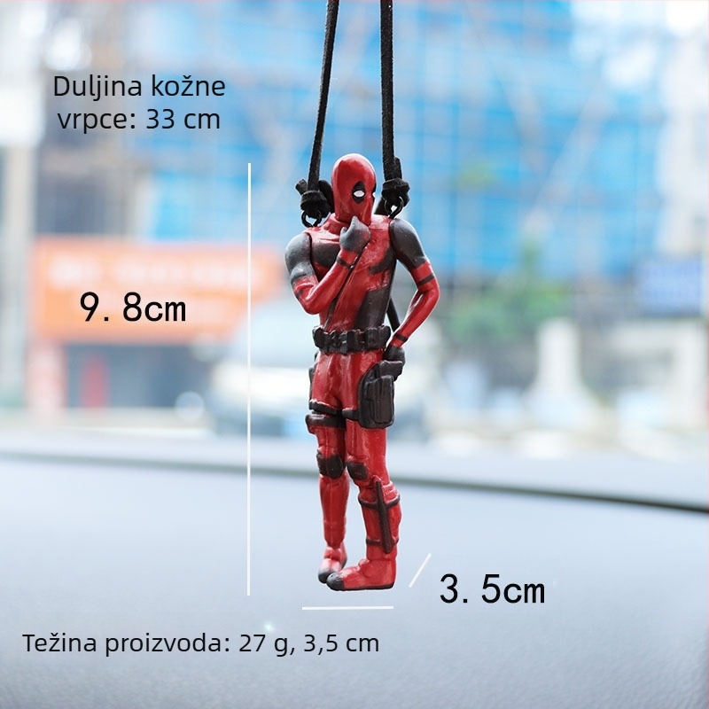 Privjesak za retrovizor automobila s crtanim filmom Deadpool, mali, jeftini auto pribor, privjesak za unutrašnjost automobila