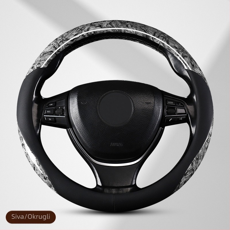 Navlaka za volan automobila, breskvasta drvena zrna, univerzalna, za sva četiri godišnja doba, neklizajuća, upija znoj, vrhunska, popularna, dekorativna ljetna navlaka za volan za muškarce