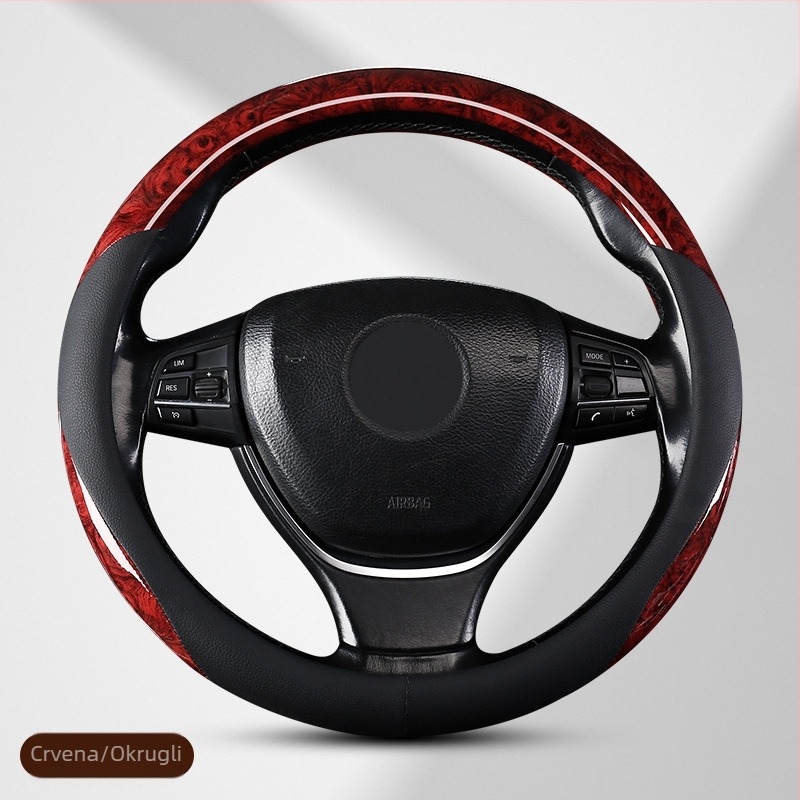 Navlaka za volan automobila, breskvasta drvena zrna, univerzalna, za sva četiri godišnja doba, neklizajuća, upija znoj, vrhunska, popularna, dekorativna ljetna navlaka za volan za muškarce