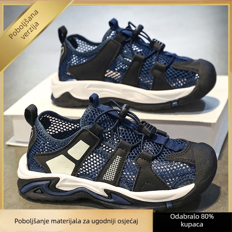 Hongxing dječje cipele, dječje sandale za dječake, nove ljetne cipele za sportove na otvorenom s jednom mrežastom podlogom za dječake srednje i velike veličine