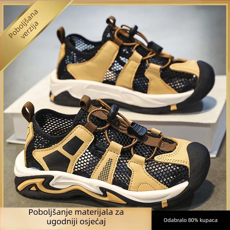 Hongxing dječje cipele, dječje sandale za dječake, nove ljetne cipele za sportove na otvorenom s jednom mrežastom podlogom za dječake srednje i velike veličine