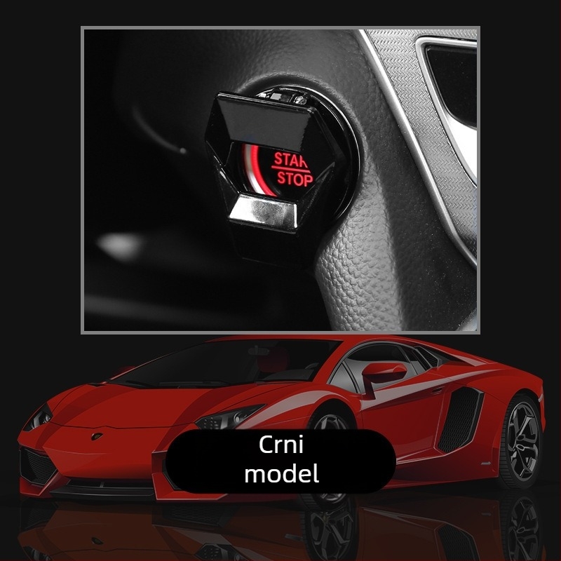 Naljepnica za ukras s jednim gumbom za pokretanje, prekidač za paljenje, zaštitna naljepnica, modifikacija unutrašnjosti automobila, sportski ukrasni prsten, univerzalni cool run car