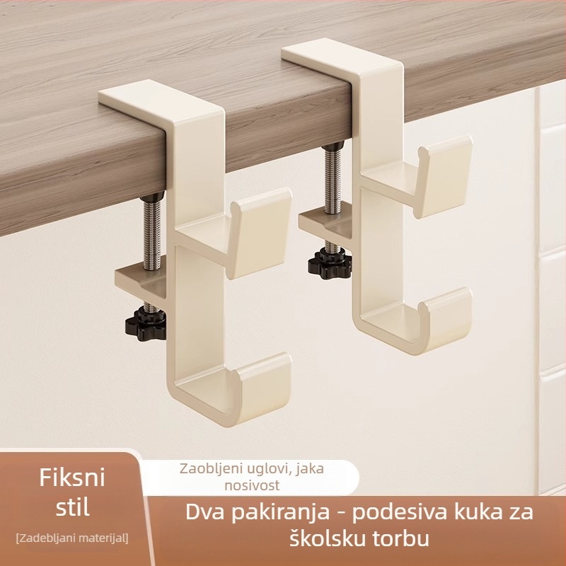 Školska torba kuka za studentski stol bočno viseća školska torba bez bušenja, jaka nosivost, studentski stol za spavaonicu, bešavna viseća torba, artefakt