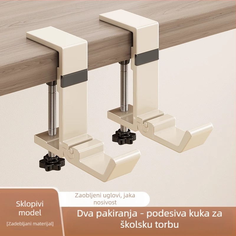 Školska torba kuka za studentski stol bočno viseća školska torba bez bušenja, jaka nosivost, studentski stol za spavaonicu, bešavna viseća torba, artefakt