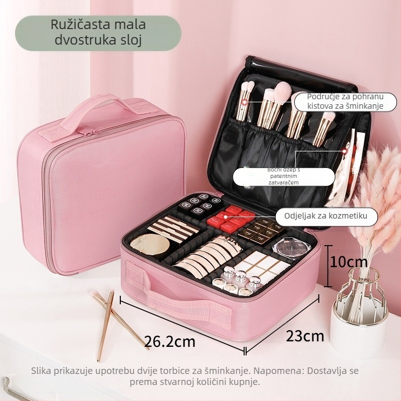 Beauty Kit frizerski pribor ambulantna torbica kožna torbica vizažist s kotačićima višenamjenska brijačnica ljepota šminka