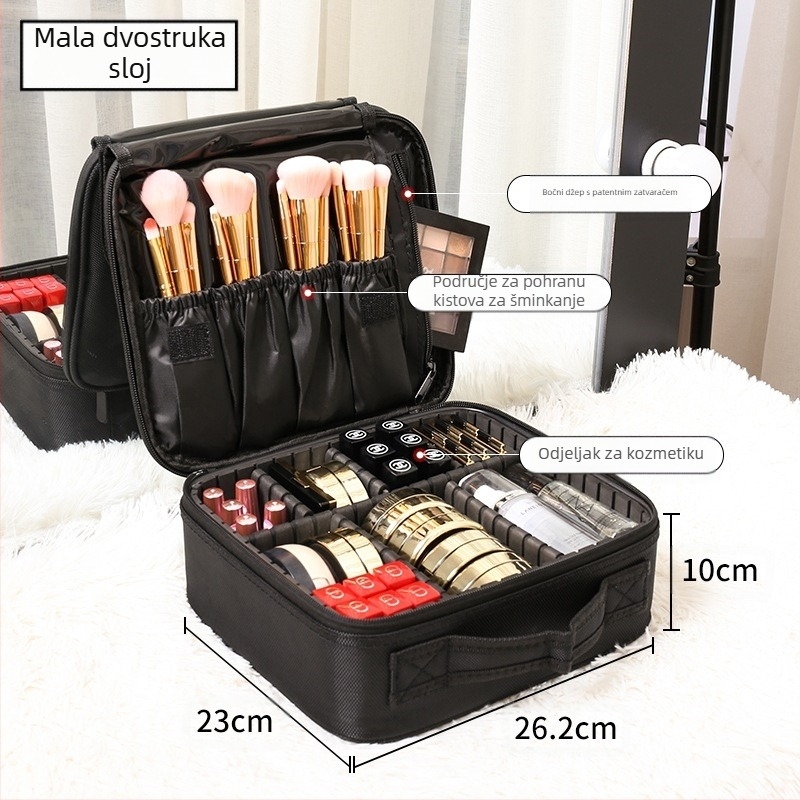 Beauty Kit frizerski pribor ambulantna torbica kožna torbica vizažist s kotačićima višenamjenska brijačnica ljepota šminka