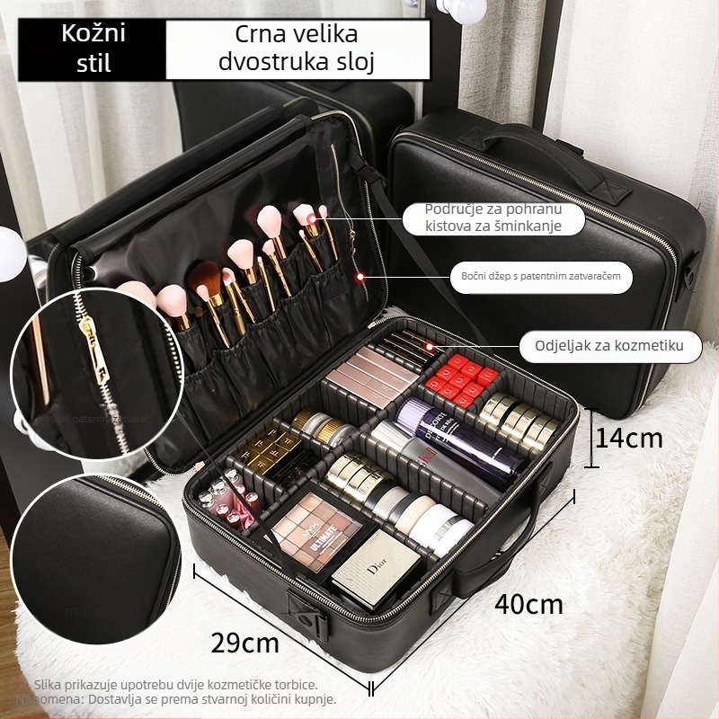 Beauty Kit frizerski pribor ambulantna torbica kožna torbica vizažist s kotačićima višenamjenska brijačnica ljepota šminka
