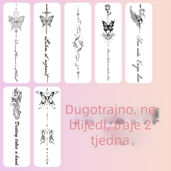 Naljepnica za tetovažu s biljnim uzorkom kralježnice, slatki i ljuti djevojački sok, vodootporna, dugotrajna, polutrajna, simulacijska tetovaža, osjećaj visoke razine