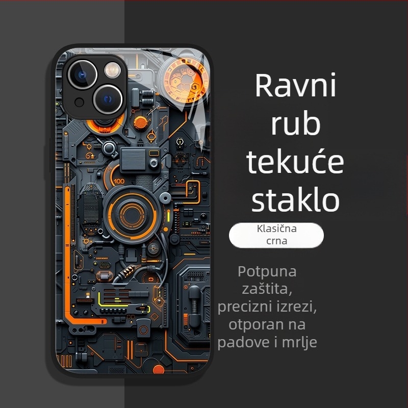 Muška maskica za telefon pogodna za Apple 17 novi model 16Plus Glass 13 potpuno pokrivanje 12Mini zaštitna maskica 11/X popularni model
