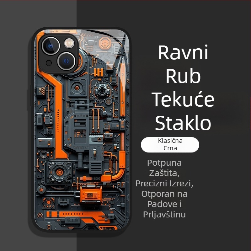 Muška maskica za telefon pogodna za Apple 17 novi model 16Plus Glass 13 potpuno pokrivanje 12Mini zaštitna maskica 11/X popularni model