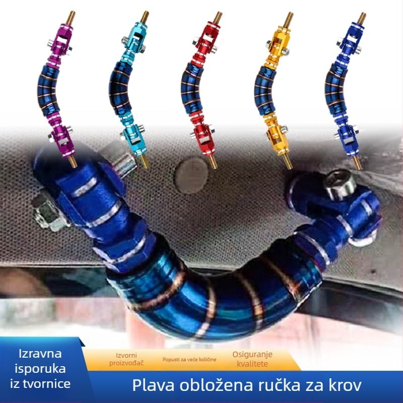 Tajlandska vruća prodaja modificiranih automobila, krovna ručka, trkaća unutrašnjost, pečena aluminijska legura, plava kuka, ukrasna ručka, naslon za ruke