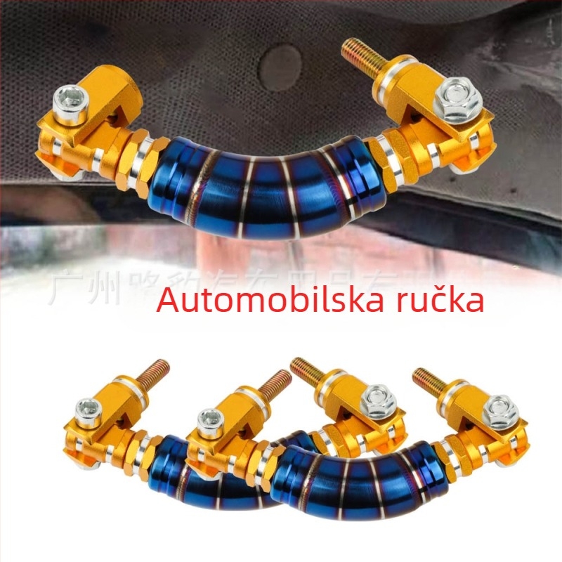 Tajlandska vruća prodaja modificiranih automobila, krovna ručka, trkaća unutrašnjost, pečena aluminijska legura, plava kuka, ukrasna ručka, naslon za ruke