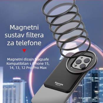 Filter za mobitel Magsafe magnetski adapter za bazu pogodan za Apple iPhone 16 mobitel, leća za mobitel, smanjenje Nd svjetla, crna