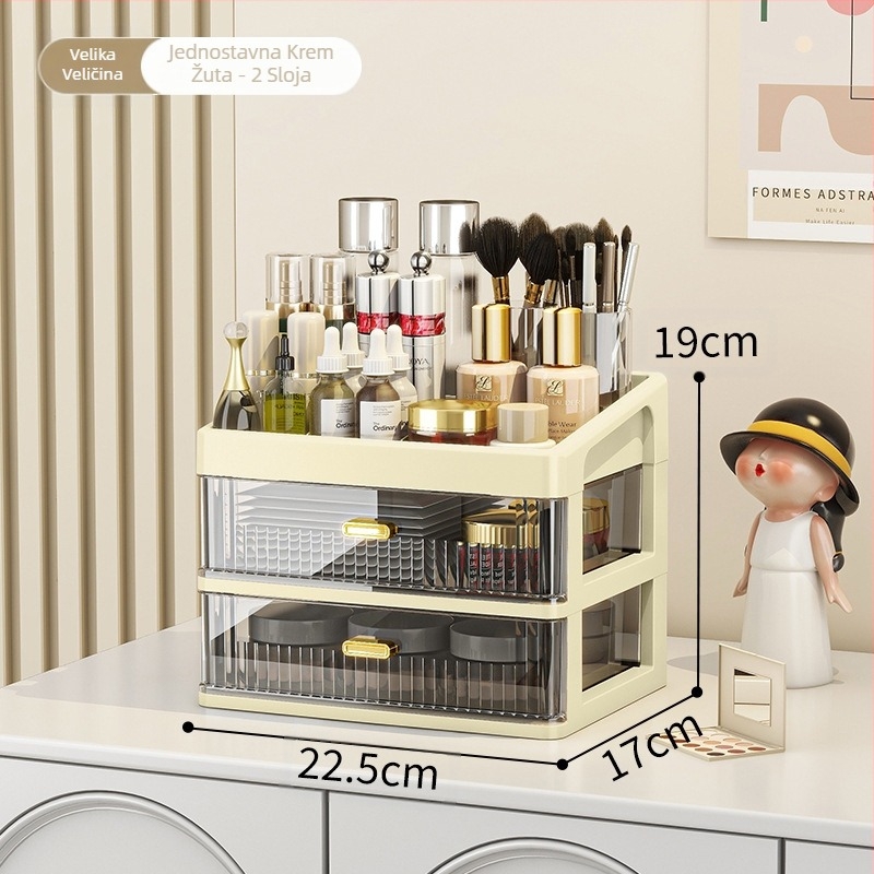 Kutija za pohranu na radnoj površini, stalak za kozmetiku, prozirna ladica, kutija za organizaciju uredskog pribora