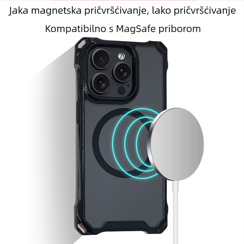 Pogodno za Apple 17 Pro Max maskicu za telefon s crossbody remenom, iPhone 16 magnetsko vakuumsko punjenje, iPhone 14 Plus futrolu s punim pokrivanjem, maskicu protiv ispadanja 13, iPhone 12