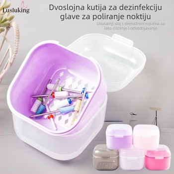 Kutija za dezinfekciju i čišćenje glava za poliranje noktiju, zdjela za dezinfekciju alata za manikuru, čišćenje filtera, kutija za namakanje u alkoholu