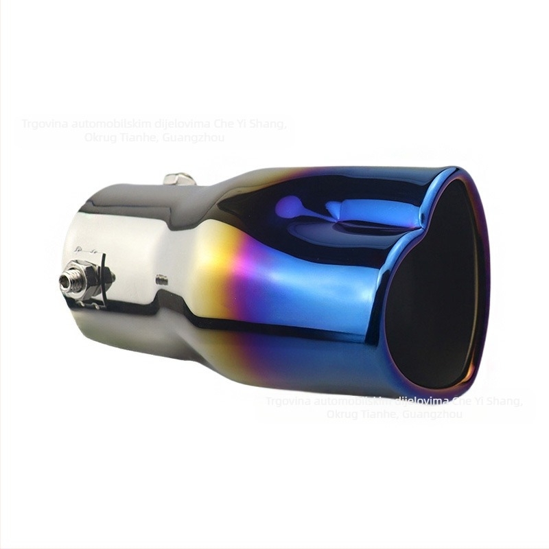Prekogranični, vruće prodavani univerzalni automobilski repni grlo zadebljano u obliku srca, univerzalni nehrđajući čelik, pečeni plavi ispušni cijev, modificirani prigušivač