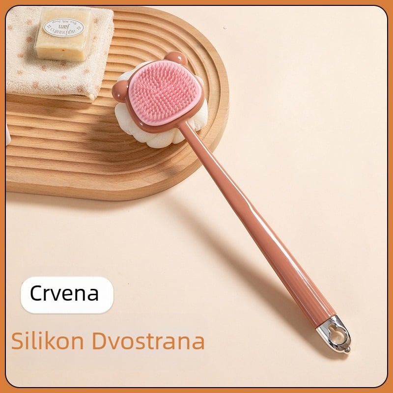 Četka za ribanje s dugom drškom, dvostrana mekana silikonska četka za kupanje, četka za kupanje za tijelo, četka za kupanje, trljanje leđa, veleprodaja artefakata