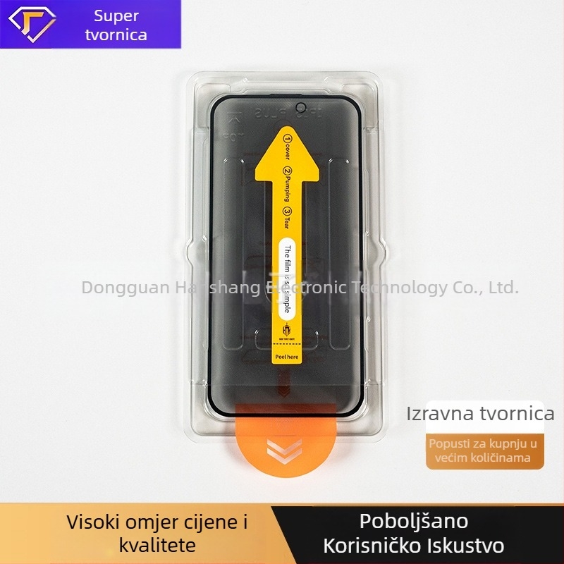 Kaljena folija za mobitel Apple 17Promax Corning, za iPhone 16/13/14, bez prašine, 15", za iPhone 16/13/14, s anti-peeping zaštitom.