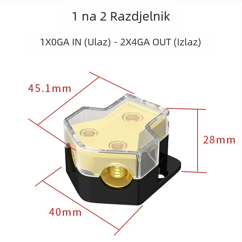 Prekogranična isporuka razdjelnika za modifikaciju auto pojačala, jedan na dva, jedan na četiri, razdjelnik za hub