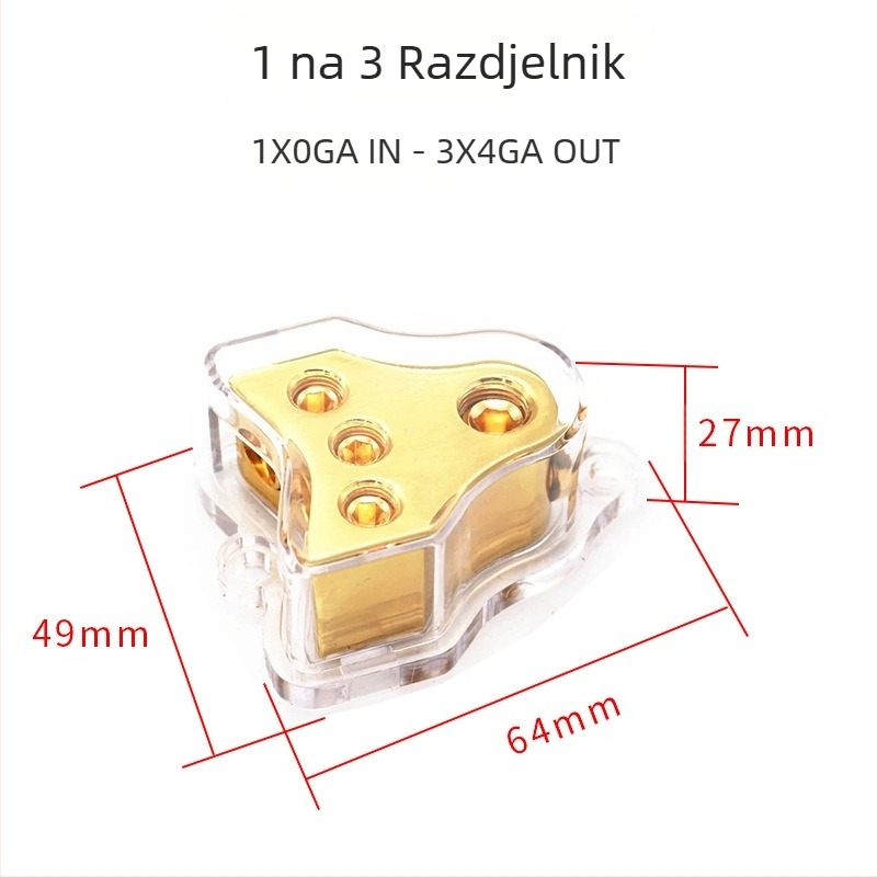 Prekogranična isporuka razdjelnika za modifikaciju auto pojačala, jedan na dva, jedan na četiri, razdjelnik za hub