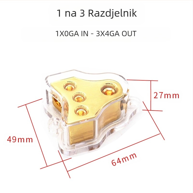 Prekogranična isporuka razdjelnika za modifikaciju auto pojačala, jedan na dva, jedan na četiri, razdjelnik za hub