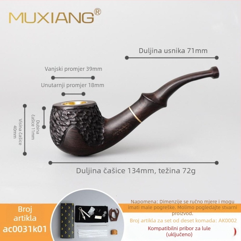 Woody Rosewood lula s tri namjene, suha lula, pribor za pušenje, veleprodaja, vrećica za duhan, 9 mm, filtrirana lula od punog drva, sandalovina