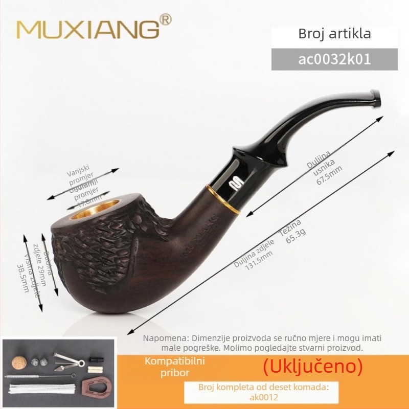 Woody Rosewood lula s tri namjene, suha lula, pribor za pušenje, veleprodaja, vrećica za duhan, 9 mm, filtrirana lula od punog drva, sandalovina