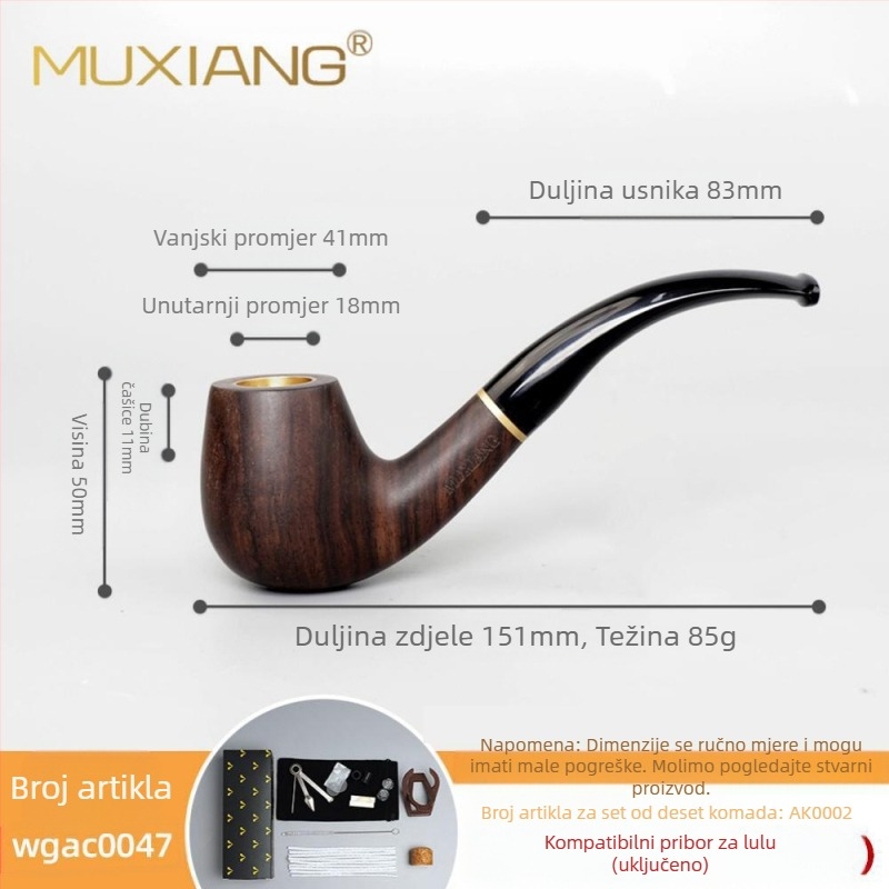 Woody Rosewood lula s tri namjene, suha lula, pribor za pušenje, veleprodaja, vrećica za duhan, 9 mm, filtrirana lula od punog drva, sandalovina