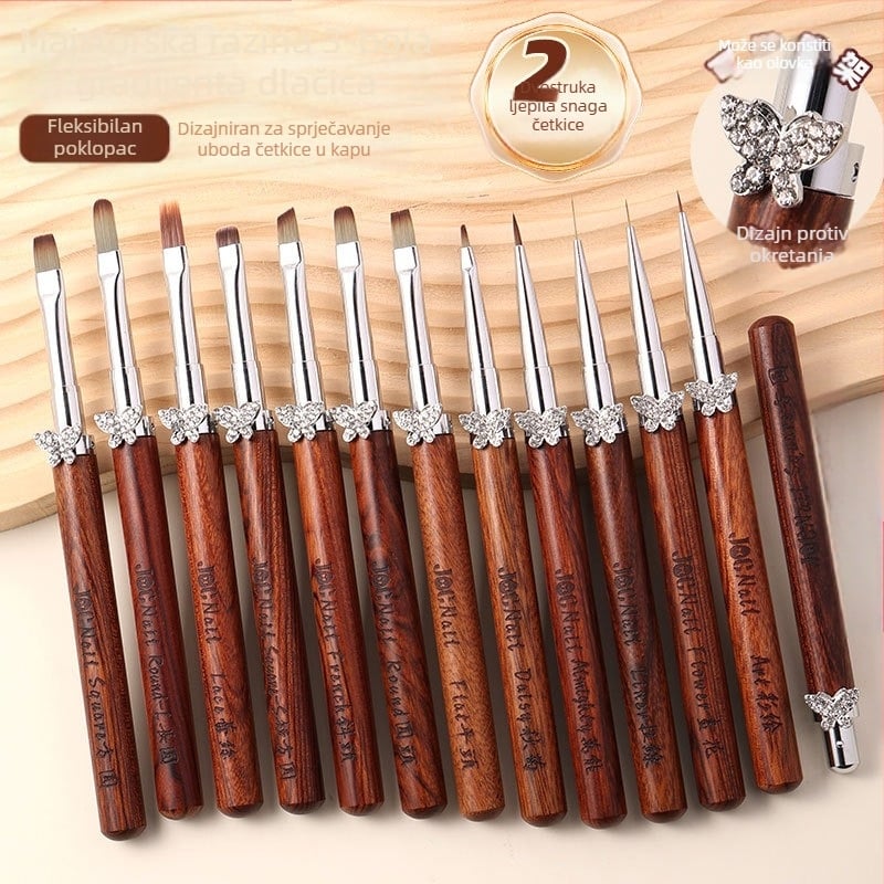 Set kistova za nokte s kardamom zvijezdom i leptirom, veliki i mali okrugli kistovi za fototerapiju, posebni kistovi za slikanje cvijeća, crtanje linija, gradijent, univerzalna olovka