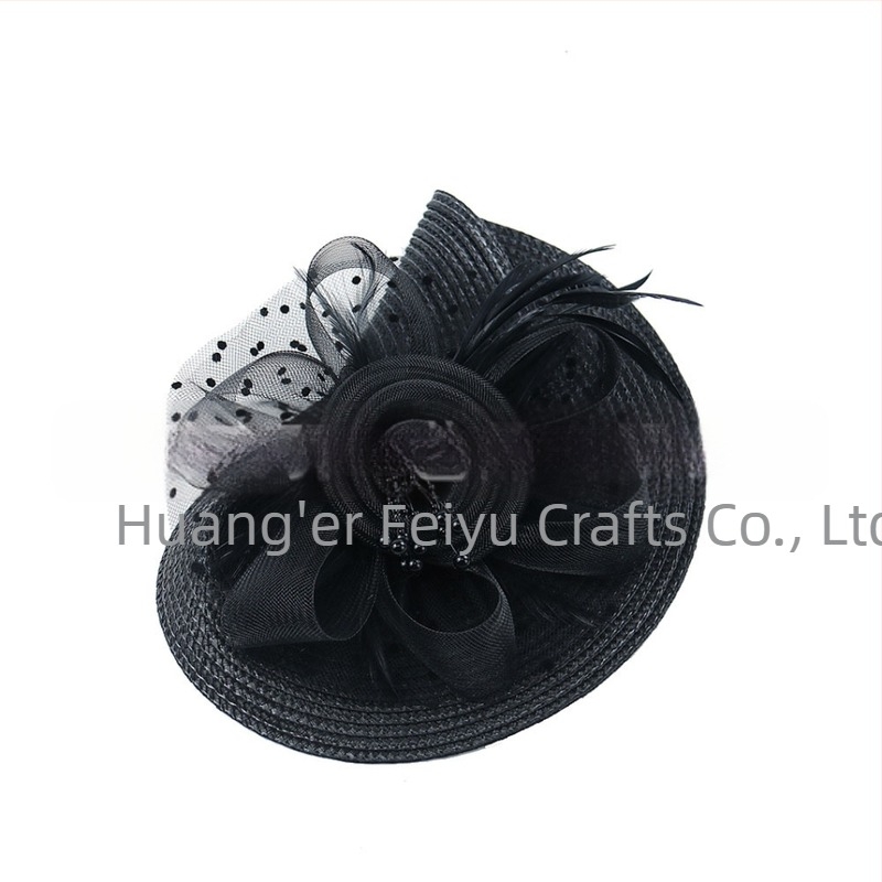 Popularni Amazon Mali šešir Pokrivalo za glavu Europski i američki vjenčani pokrivalo za glavu Noć vještica Mrežasti dodaci za kosu od perja Šešir za džokejski klub