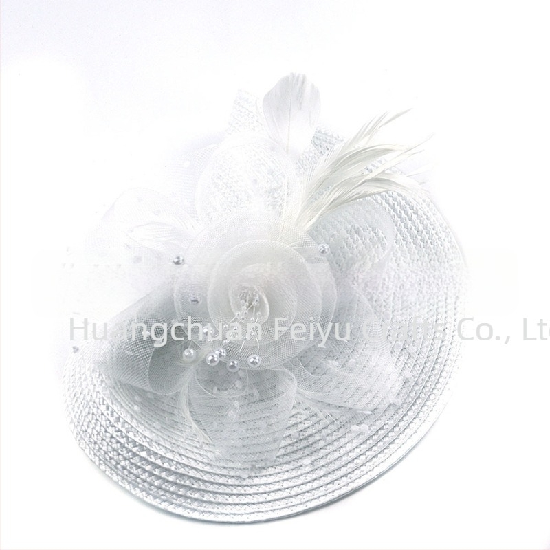 Popularni Amazon Mali šešir Pokrivalo za glavu Europski i američki vjenčani pokrivalo za glavu Noć vještica Mrežasti dodaci za kosu od perja Šešir za džokejski klub