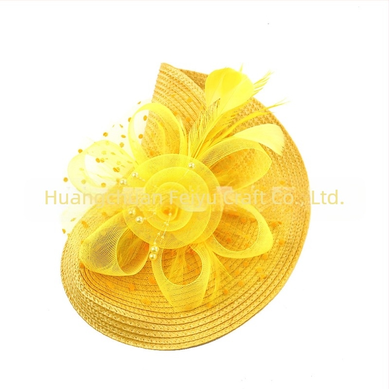 Popularni Amazon Mali šešir Pokrivalo za glavu Europski i američki vjenčani pokrivalo za glavu Noć vještica Mrežasti dodaci za kosu od perja Šešir za džokejski klub