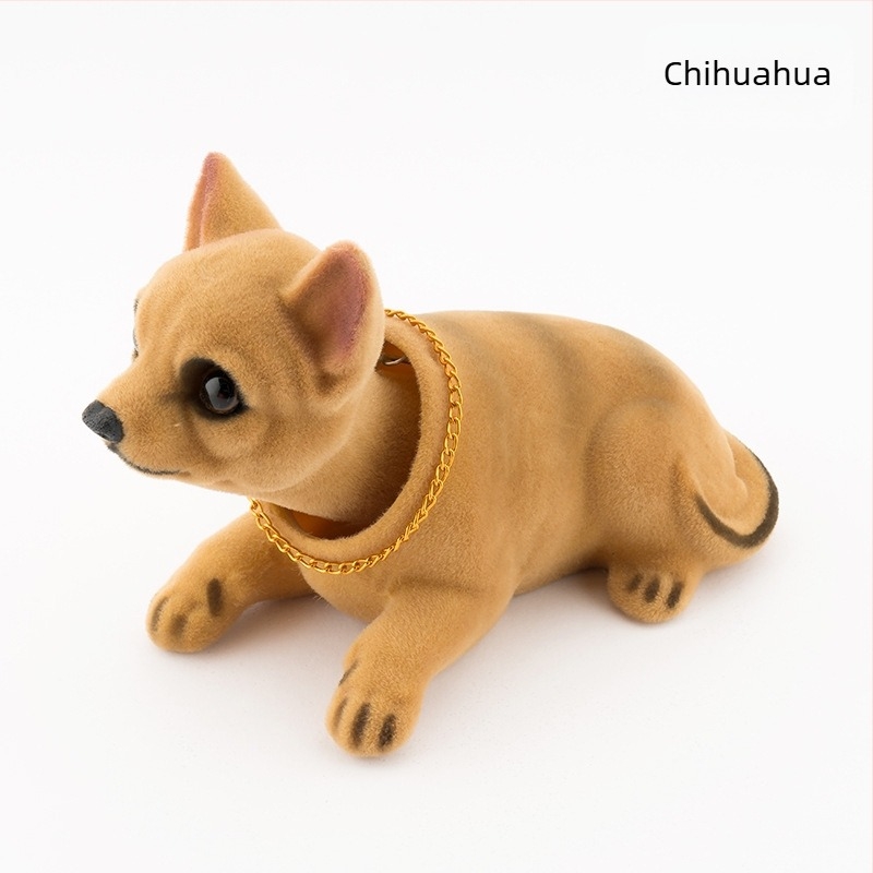 Automobil s pokretnom glavom za psa koji se trese, ukras za simulaciju lutke koja se trese, pribor za automobil od smole, auto s pokretnom glavom za psa, proljetni pas na veliko