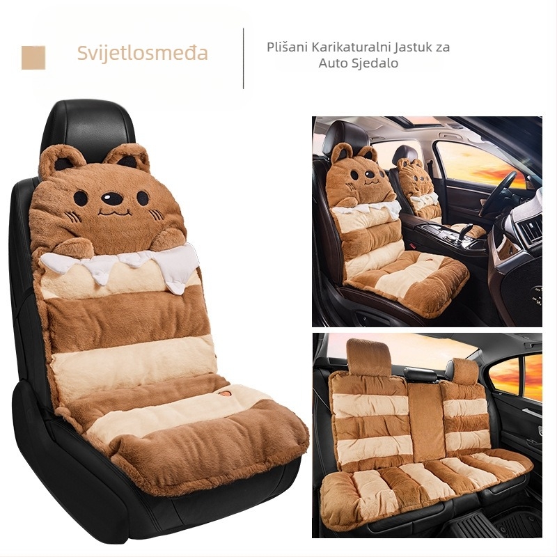2025 Novi crtani plišani zimski jastuk za auto, jastuk za auto za kućni ured, tvornički outlet