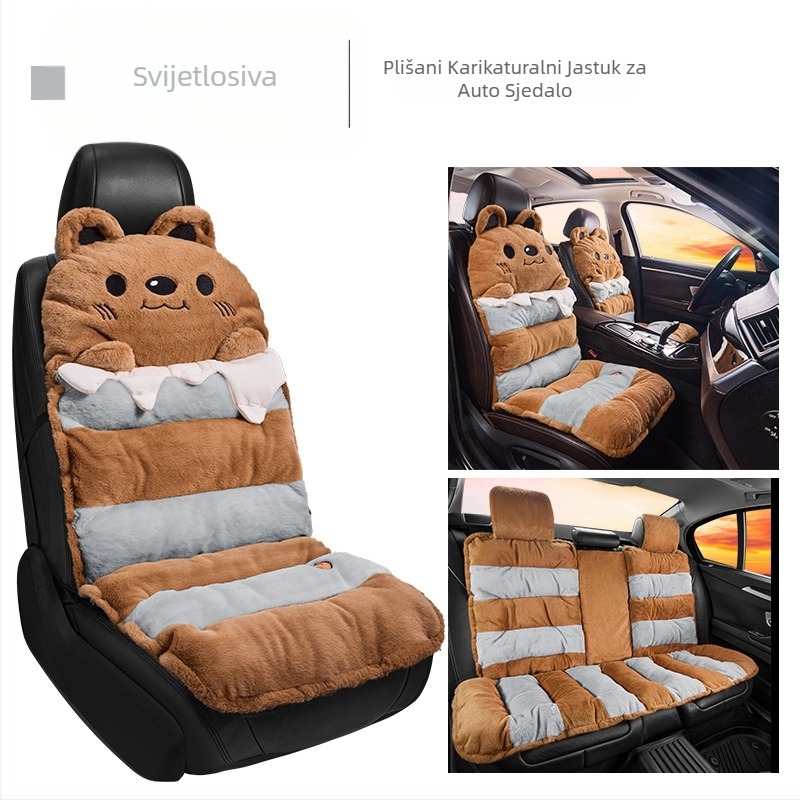 2025 Novi crtani plišani zimski jastuk za auto, jastuk za auto za kućni ured, tvornički outlet