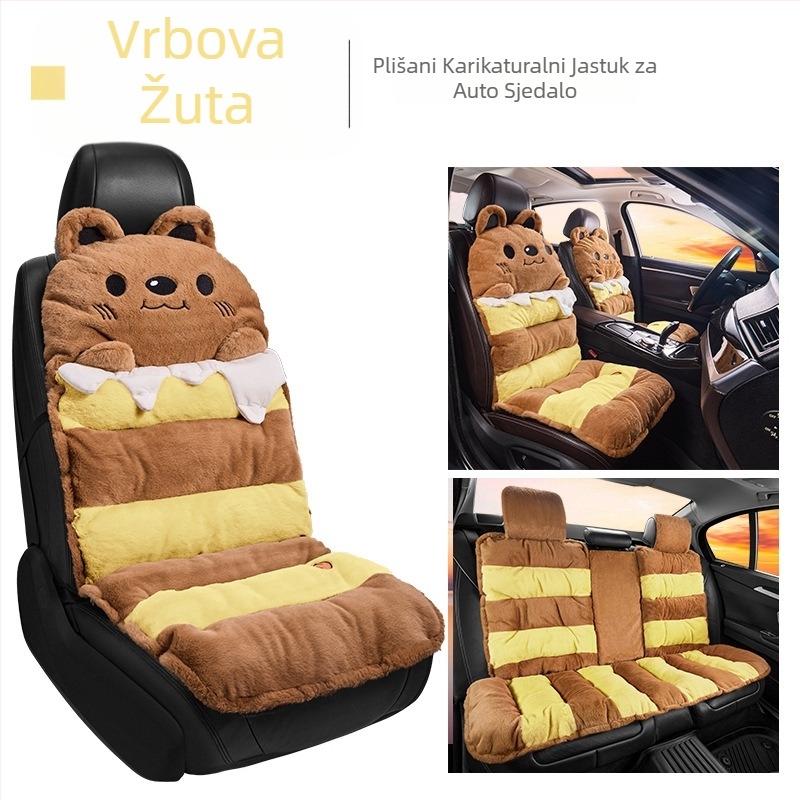 2025 Novi crtani plišani zimski jastuk za auto, jastuk za auto za kućni ured, tvornički outlet