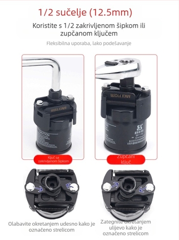 Ključ za elemente filtera za ulje ključ za strojne filtere alat za uklanjanje i rukovanje rešetkom za ulje ključ za filter tip s poklopcem