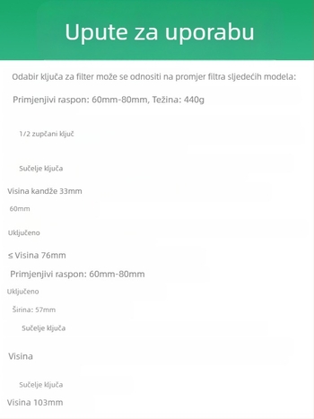 Ključ za elemente filtera za ulje ključ za strojne filtere alat za uklanjanje i rukovanje rešetkom za ulje ključ za filter tip s poklopcem