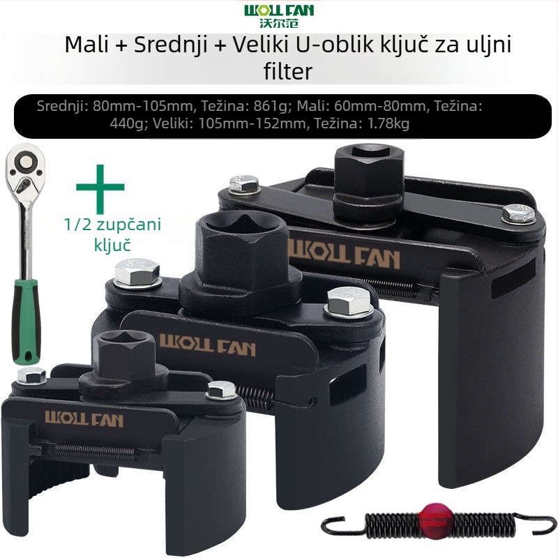 Ključ za elemente filtera za ulje ključ za strojne filtere alat za uklanjanje i rukovanje rešetkom za ulje ključ za filter tip s poklopcem