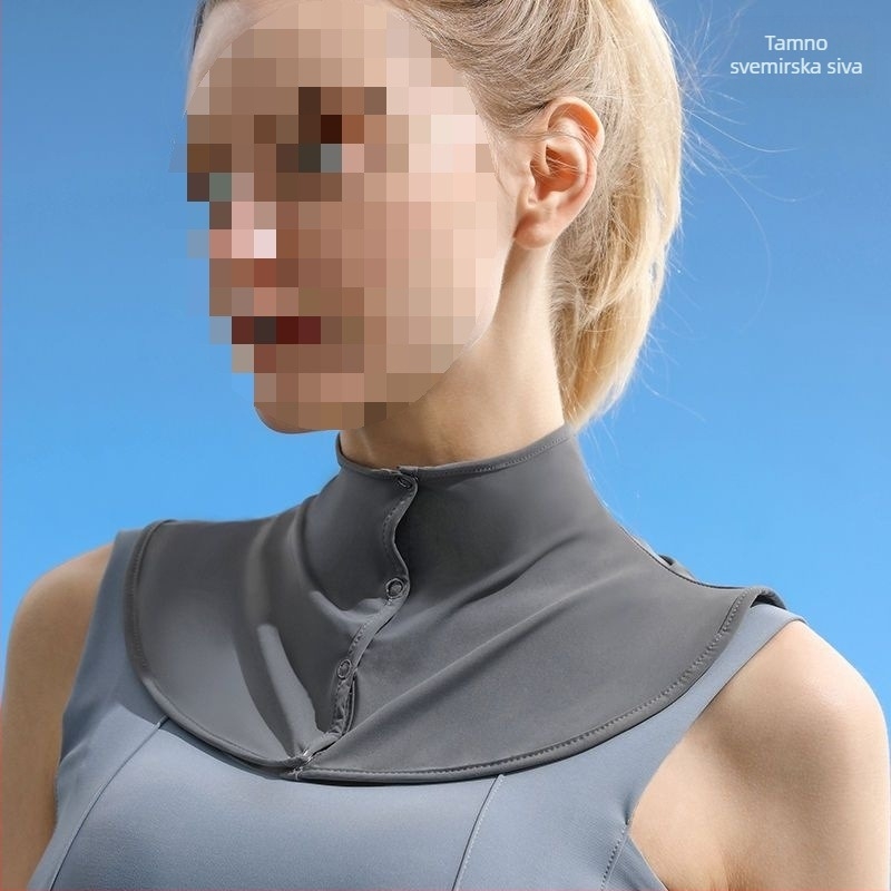 Svileni šal, ljetni šal za zaštitu od sunca za žene, tanki šal od ledene svile za vanjsku vožnju, anti-UV zaštita vrata, lažni ovratnik, pokrivalo za vrat