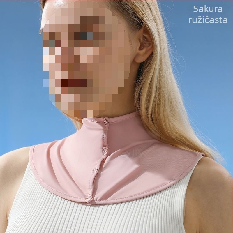 Svileni šal, ljetni šal za zaštitu od sunca za žene, tanki šal od ledene svile za vanjsku vožnju, anti-UV zaštita vrata, lažni ovratnik, pokrivalo za vrat