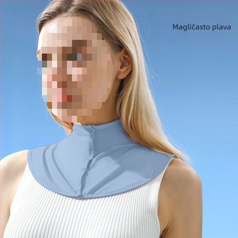 Svileni šal, ljetni šal za zaštitu od sunca za žene, tanki šal od ledene svile za vanjsku vožnju, anti-UV zaštita vrata, lažni ovratnik, pokrivalo za vrat