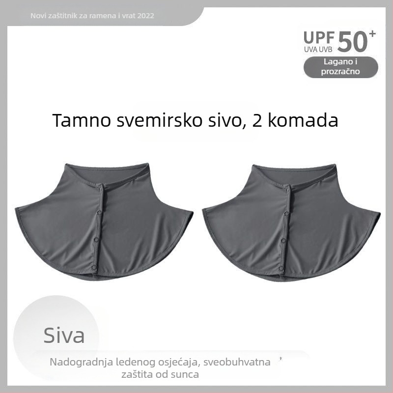 Svileni šal, ljetni šal za zaštitu od sunca za žene, tanki šal od ledene svile za vanjsku vožnju, anti-UV zaštita vrata, lažni ovratnik, pokrivalo za vrat