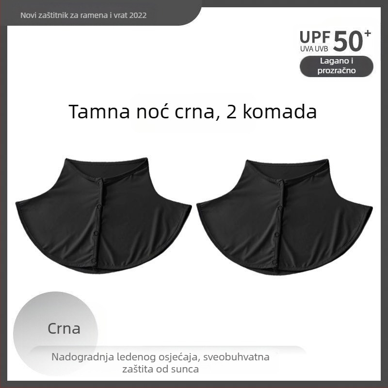 Svileni šal, ljetni šal za zaštitu od sunca za žene, tanki šal od ledene svile za vanjsku vožnju, anti-UV zaštita vrata, lažni ovratnik, pokrivalo za vrat