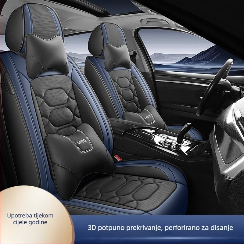 Vanjska trgovina tvornički izravni veleprodajni novi auto jastuk potpuno okružen perforiranom prozračnom kožnom navlakom za sjedalo četiri godišnja doba univerzalni jastuk za sjedalo
