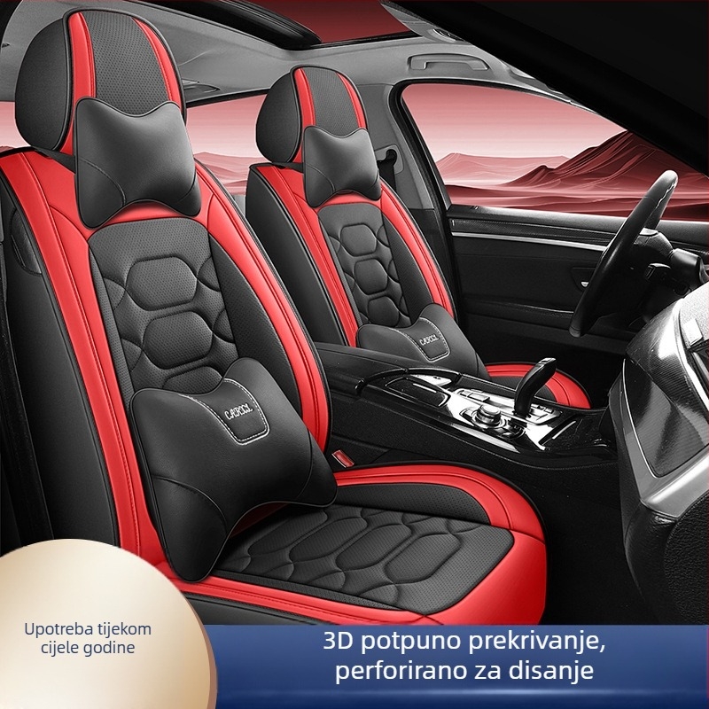 Vanjska trgovina tvornički izravni veleprodajni novi auto jastuk potpuno okružen perforiranom prozračnom kožnom navlakom za sjedalo četiri godišnja doba univerzalni jastuk za sjedalo