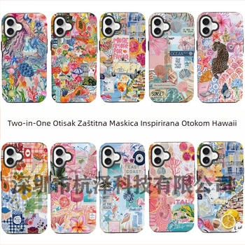 Popularna maskica za telefon u stilu otoka za vanjsku trgovinu, prikladna za iPhone 16, novi model, dva u jednom, Apple 15, PM, otporna na udarce