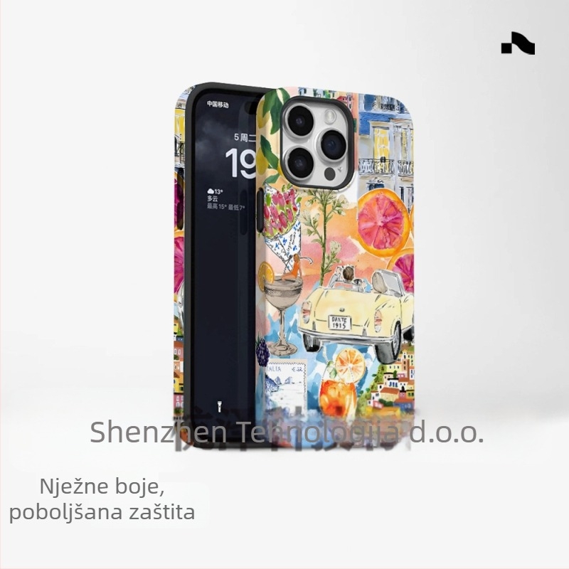 Popularna maskica za telefon u stilu otoka za vanjsku trgovinu, prikladna za iPhone 16, novi model, dva u jednom, Apple 15, PM, otporna na udarce