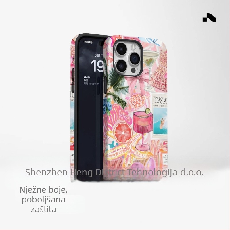 Popularna maskica za telefon u stilu otoka za vanjsku trgovinu, prikladna za iPhone 16, novi model, dva u jednom, Apple 15, PM, otporna na udarce